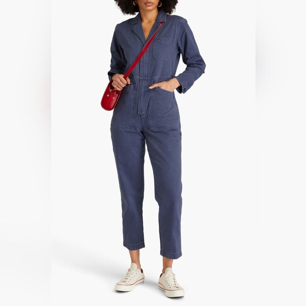Alex Mill Cropped Herringbone Cotton Jumpsuit Size M - NWOT  Multipocket Utility